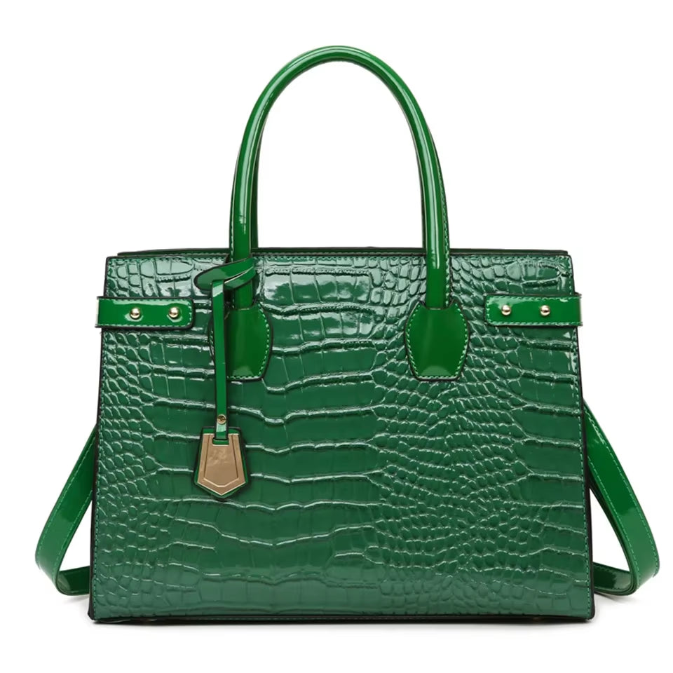 Pantent Leather Women Messenger Bags Crocodile Female Crossbody Shoulder Hand Bags for Women 2024 High Quality Ladies Handbags
