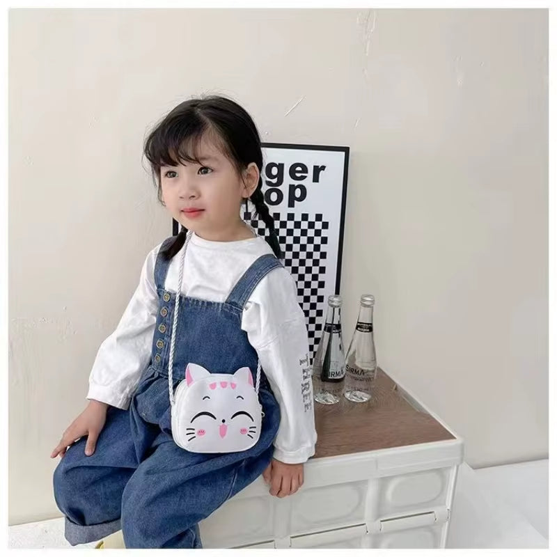 Introducing the Purr-fect Companion: Cartoon Cat Crossbody Bag for Kids - Cuteness on the Go!